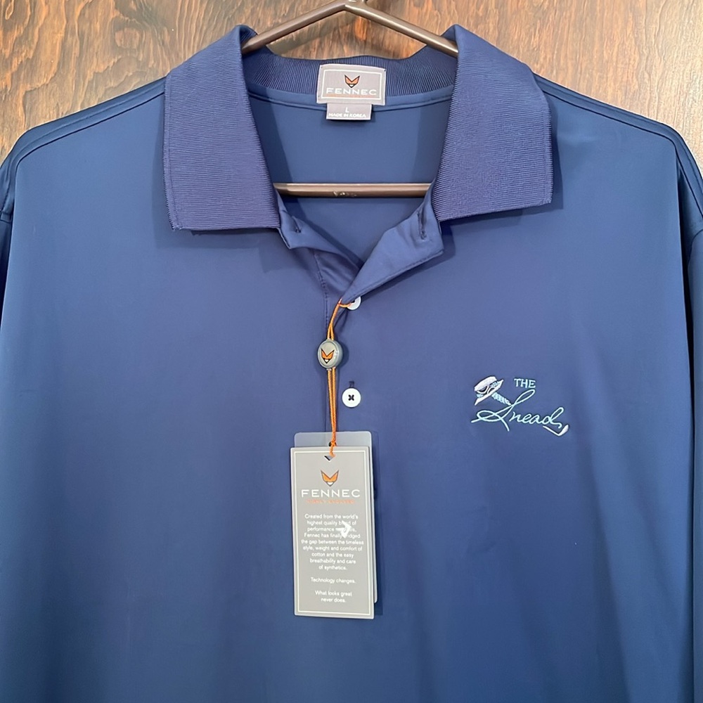 The Greenbrier’s Private Golf Course The Snead Fennec Men's Blue Polo Shirt (Lg)